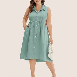 BloomChic Mint Sleeveless Midi Dress